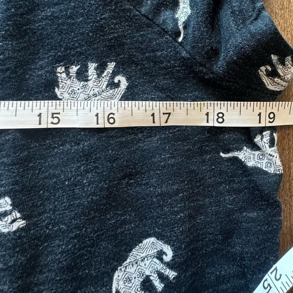 Mudd Charcoal Tee with Elephant Pattern